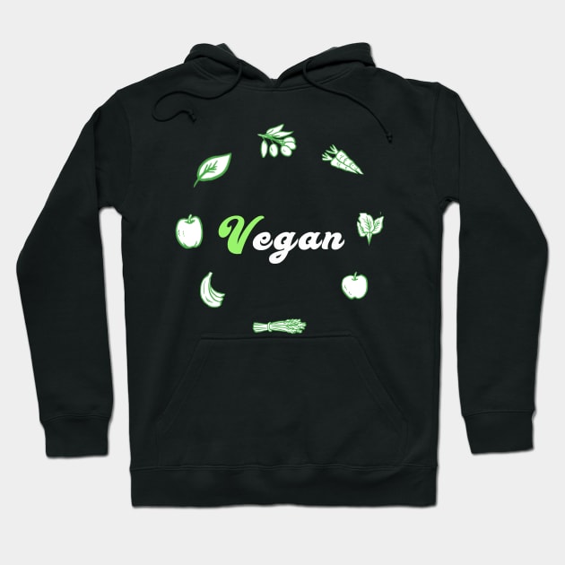 Vegan design with vegetables and fruits Hoodie by qrotero